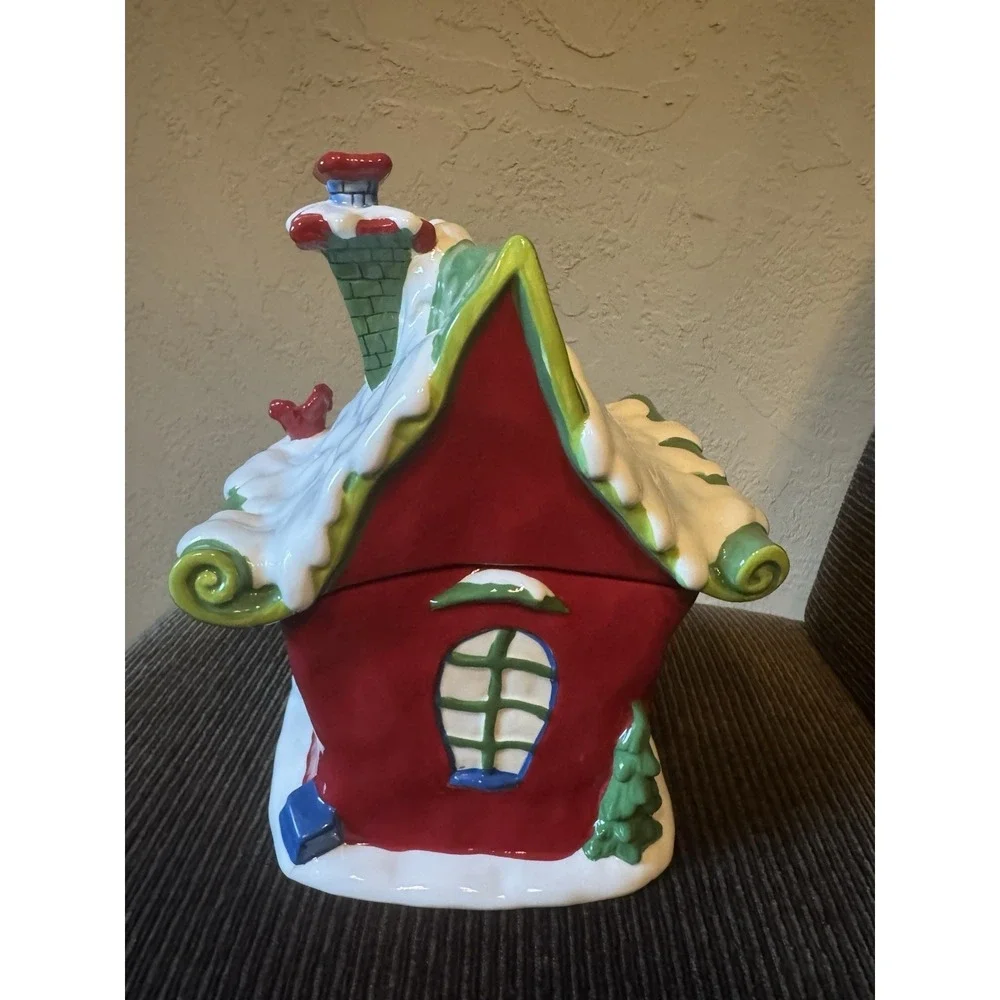 Harry & David Santa's Workshop Ceramic Cookie Jar Holiday Christmas Kitchen